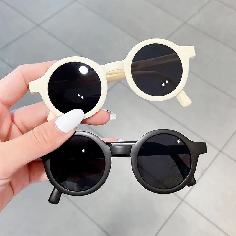 New Children\'s Folding Small Frame Circle Sunglasses Girls Brand Designer Circle Sun Glasses Cute Baby Sunshade Eyewear UV400