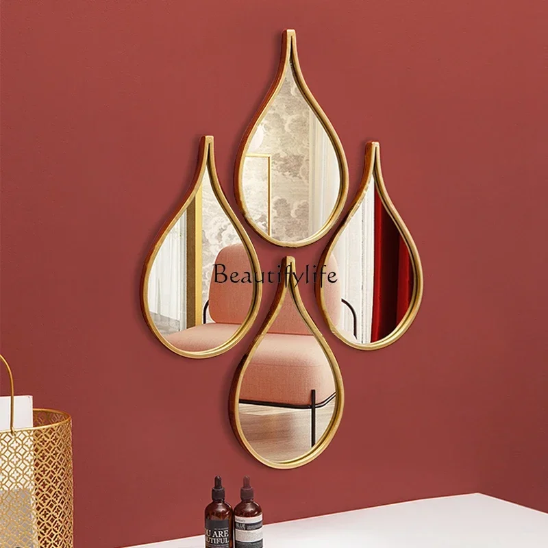 FG11Water drop special-shaped decorative wall hanging mirror ins Nordic living room dining room background wall decorative mirro