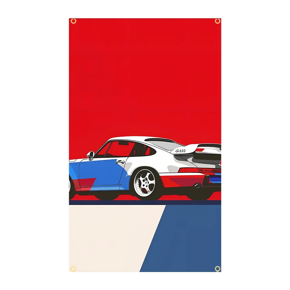 3X5FT 90X150cm Cool Racing Car Flag Polyester Printed Home or Outdoor Decoration Banner Gifts