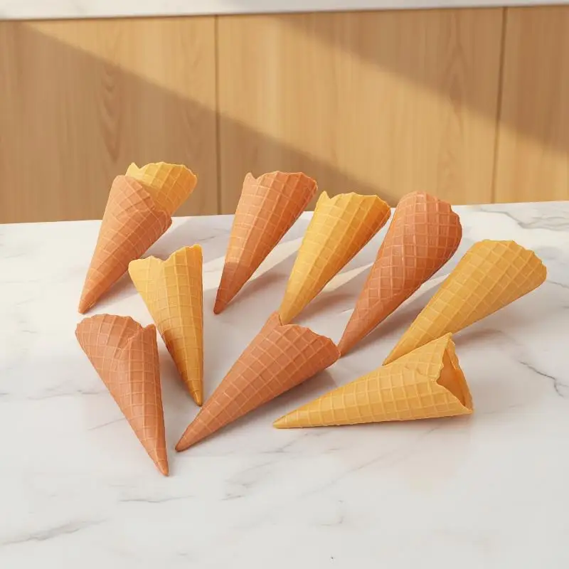 Fake Ice Cream Cone Table Decor Set Realistic Artificial Food Props Vivid for Holiday Celebration Birthday Party Scene Layout