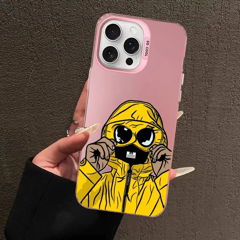 Funda de teléfono con personaje enmascarado para iPhone 16 15 14 13 12 11 Pro Max X XR XSMAX 8 7 Plus, cubierta mate a prueba de golpes trasera anticaída