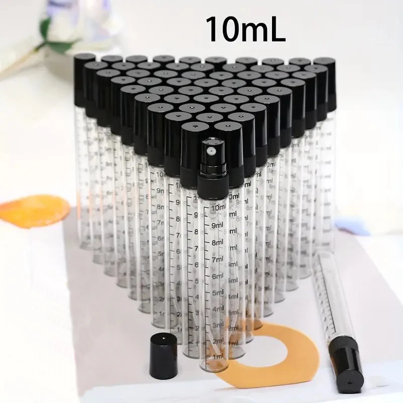 Мини-стеклянные распылители, прозрачные флаконы для образцов духов, портативный распылитель ароматов со шкалой для дорожного кошелька, черный Мини-стеклянные распылители, прозрачные флаконы для образцов духов, портативный распылитель ароматов со шкалой для дорожного кошелька, черный