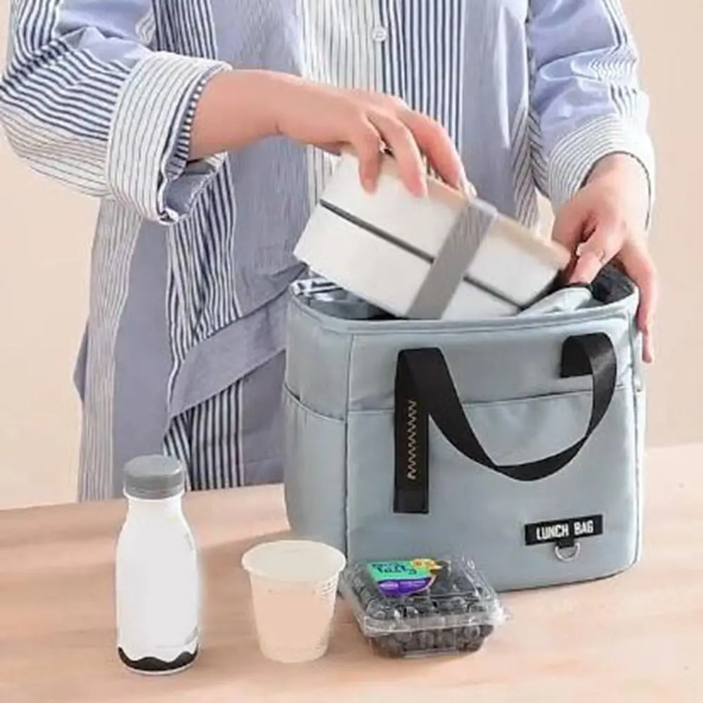 Large Capacity Insulated Lunch Box Insulated Design Zipper Closure Thermal Bag Waterproof Thermal Material Food Cooler Bag Women