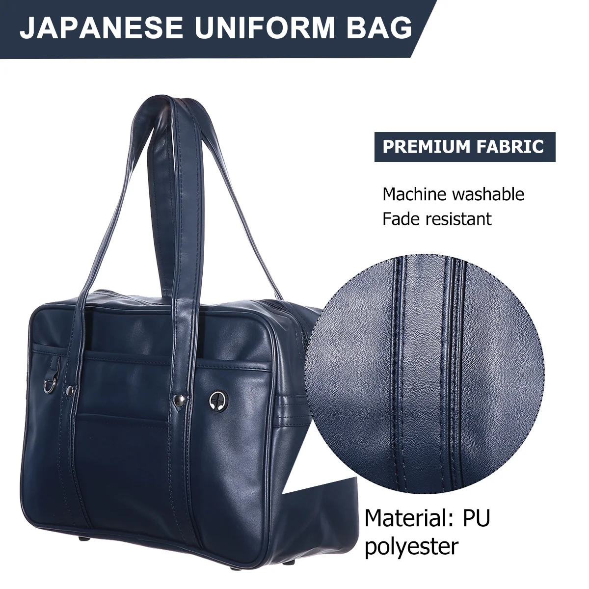 Multifunctional Storage Bag PU School Student Handbag Office Laptop Bag Large Capacity Portable Lightweight Simple