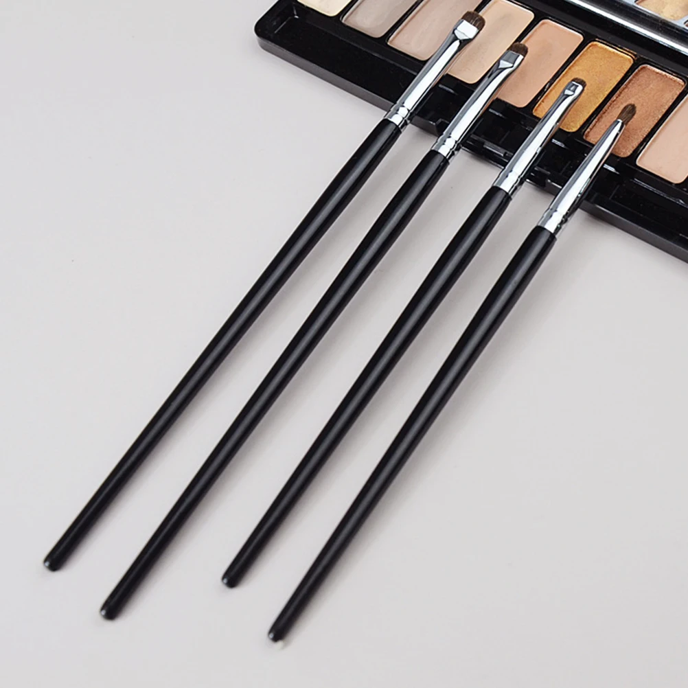 4Pcs Eye Makeup Brush Set Fine Precision Eyeliner Brushes Small Lightweight Ergonomic Handle for Professional Beginner Makeup