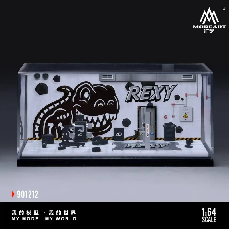 MOREART 1:64 scaled down scene green dragon painting repair room model decoration collection souvenir.