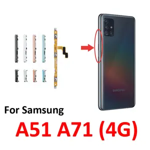 Bilashmart Samsung Galaxy A51 A71 LTE 4G A515 A715 Phone BackShell Power Volume Button On Off Up Down Control Key Internal Flex Cable Part