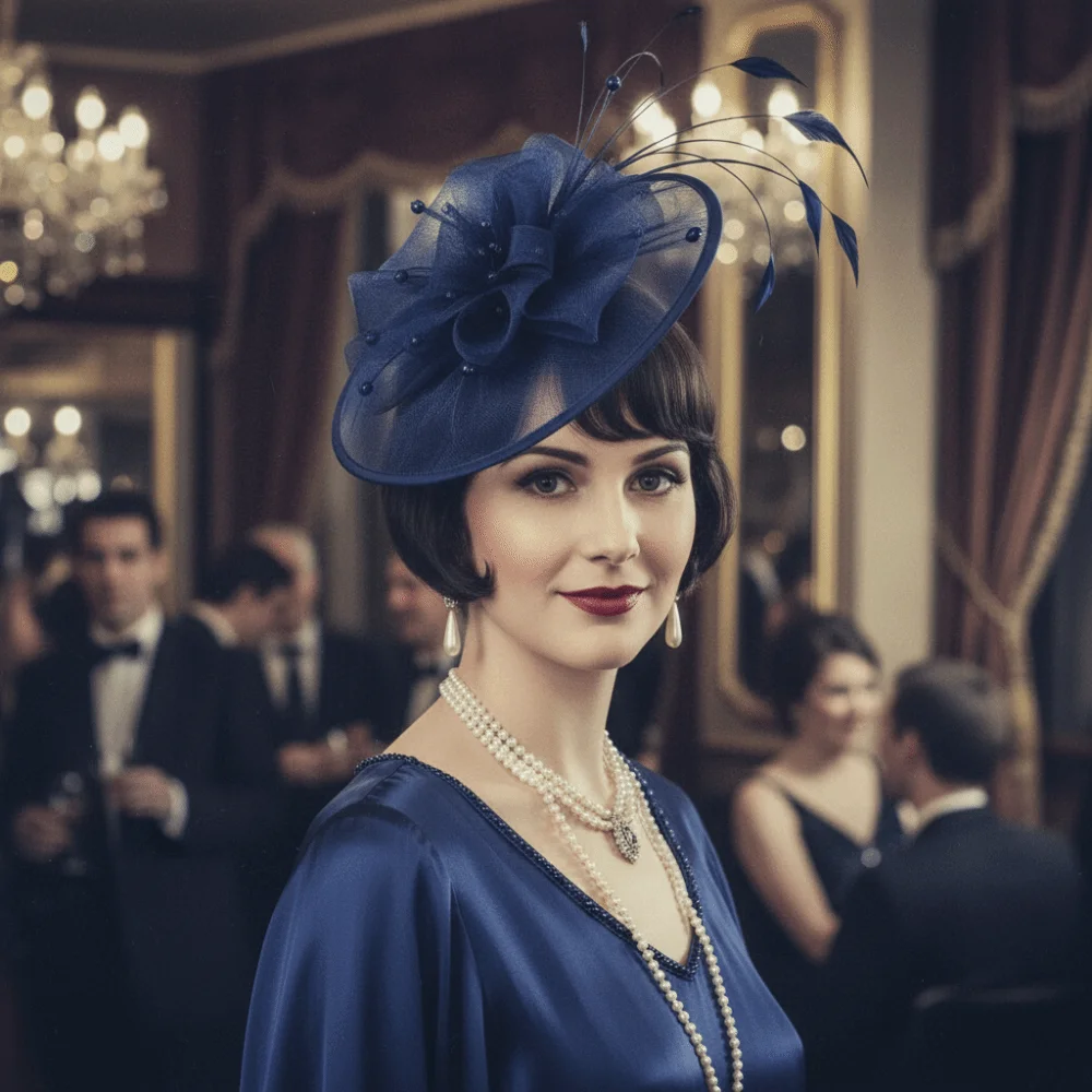 

Fashion Exquisite Mesh Feather Headband Elegant Sweet Vintage Fascinator Hat Headpiece Hair Clip Masquerade Hair Band Wedding