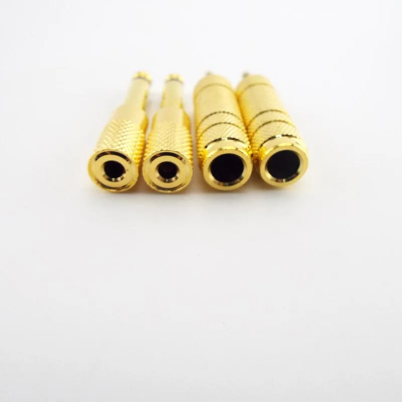 Convertisseur d\'adaptateur de microphone audio mono, câble plaqué or s1, 6.5mm femelle vers 3.5mm mâle Jack 3.5 femelle vers 6.35mm