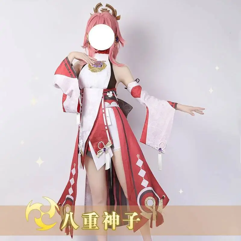 أزياء Game Genshin Impact Yae التأثيرية Yae Guuji أزياء تنكرية مثيرة للنساء ملابس أزياء الهالوين مصنوعة حسب الطلب