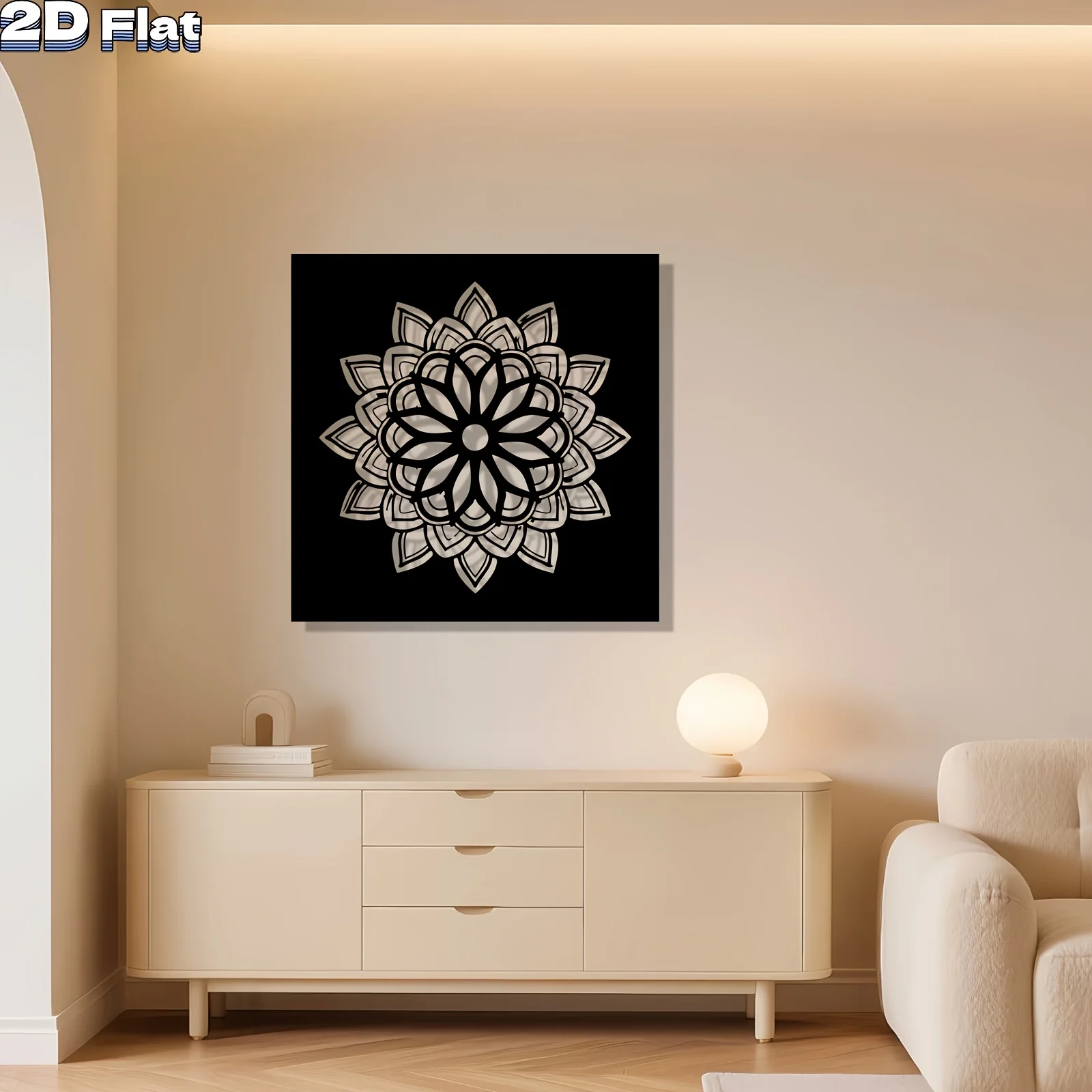 1PC Modern Mandala Iron Wall Art, Rust‑Resistant Decor for Fence Home Wall, Christmas New Year Gift for Meditation Studio