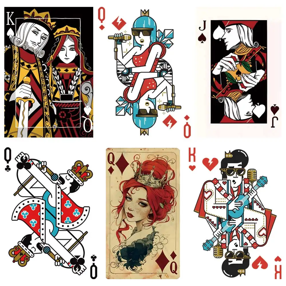 Fashion Poker Design Iron-On Transfer For Clothing DIY A-Level Washable T-shirts Thermal Stickers Retro Style Patches Appliqued