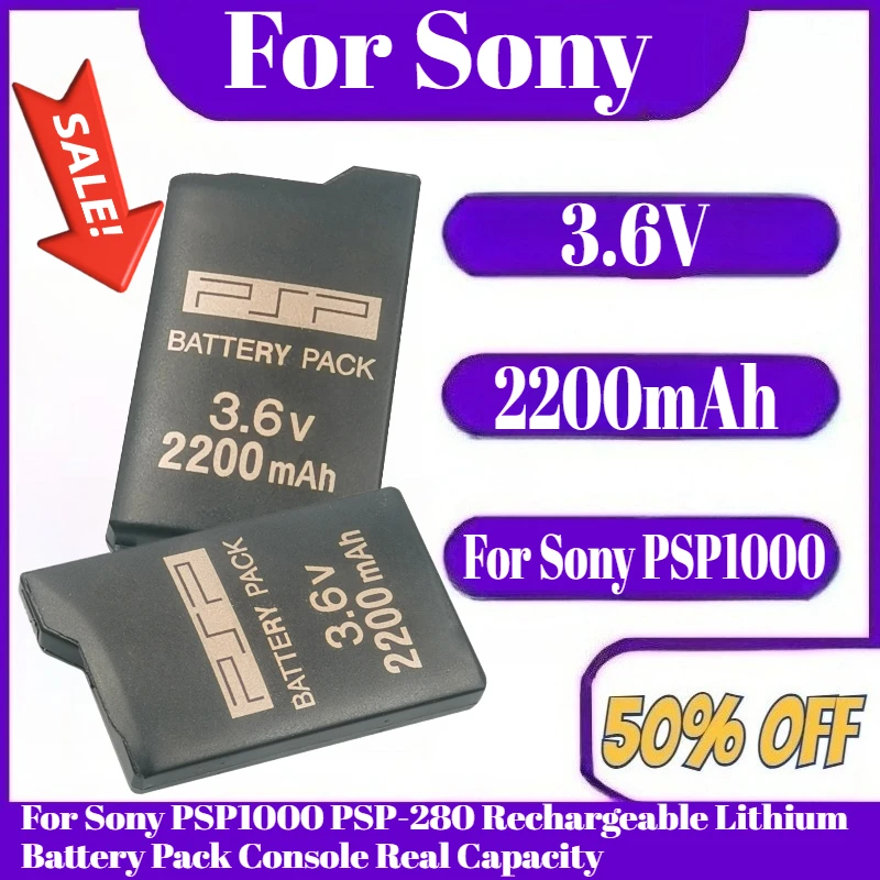 

2200mAh 3.6V For Sony PSP1000 PSP-280 Rechargeable Lithium Battery Pack Console Real Capacity Replacement Battery