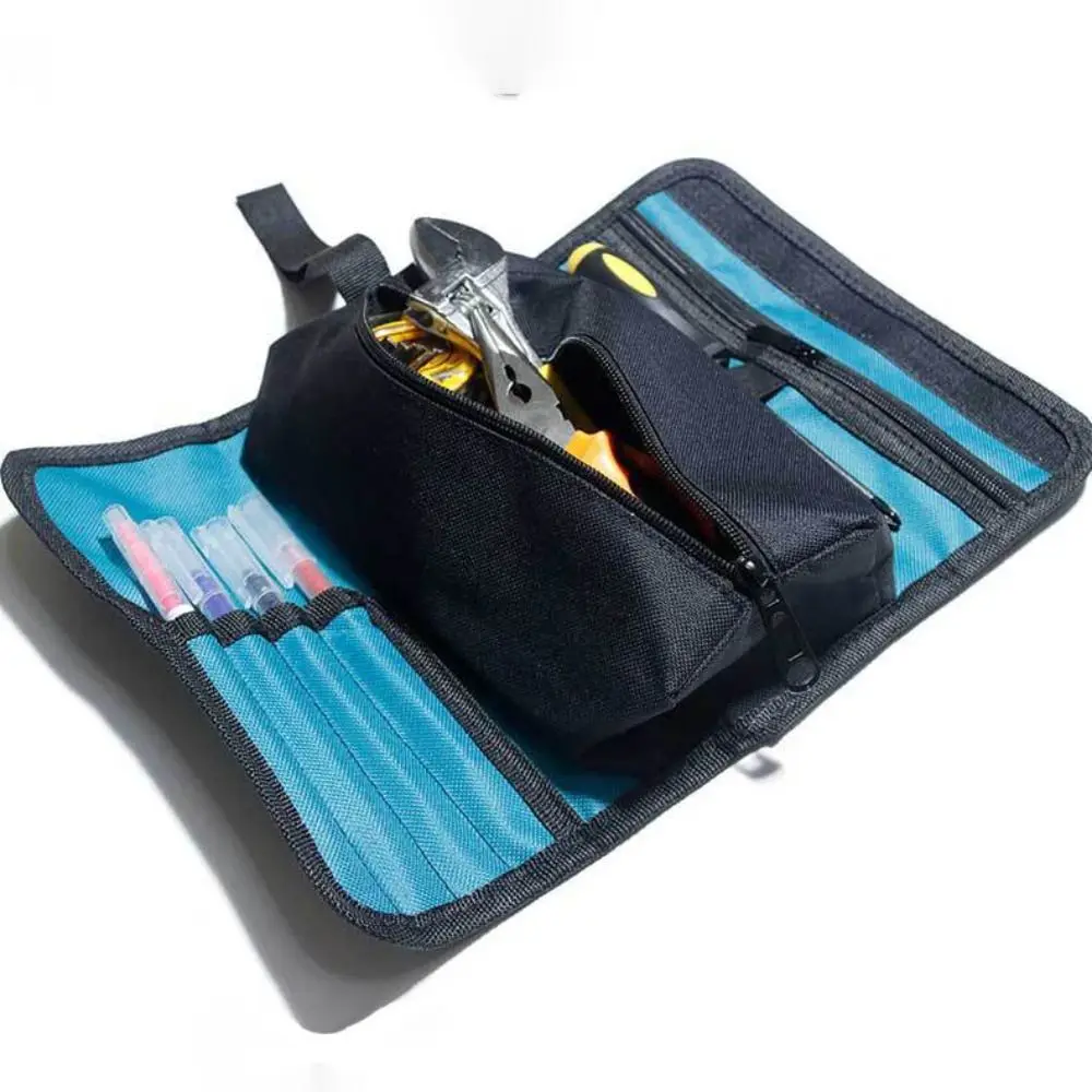 

Multiple pockets Folding Reel Tool Bag Separate Storage Portable Multi-function Tool Box Handbag Oxford Cloth Tool Storage Bag