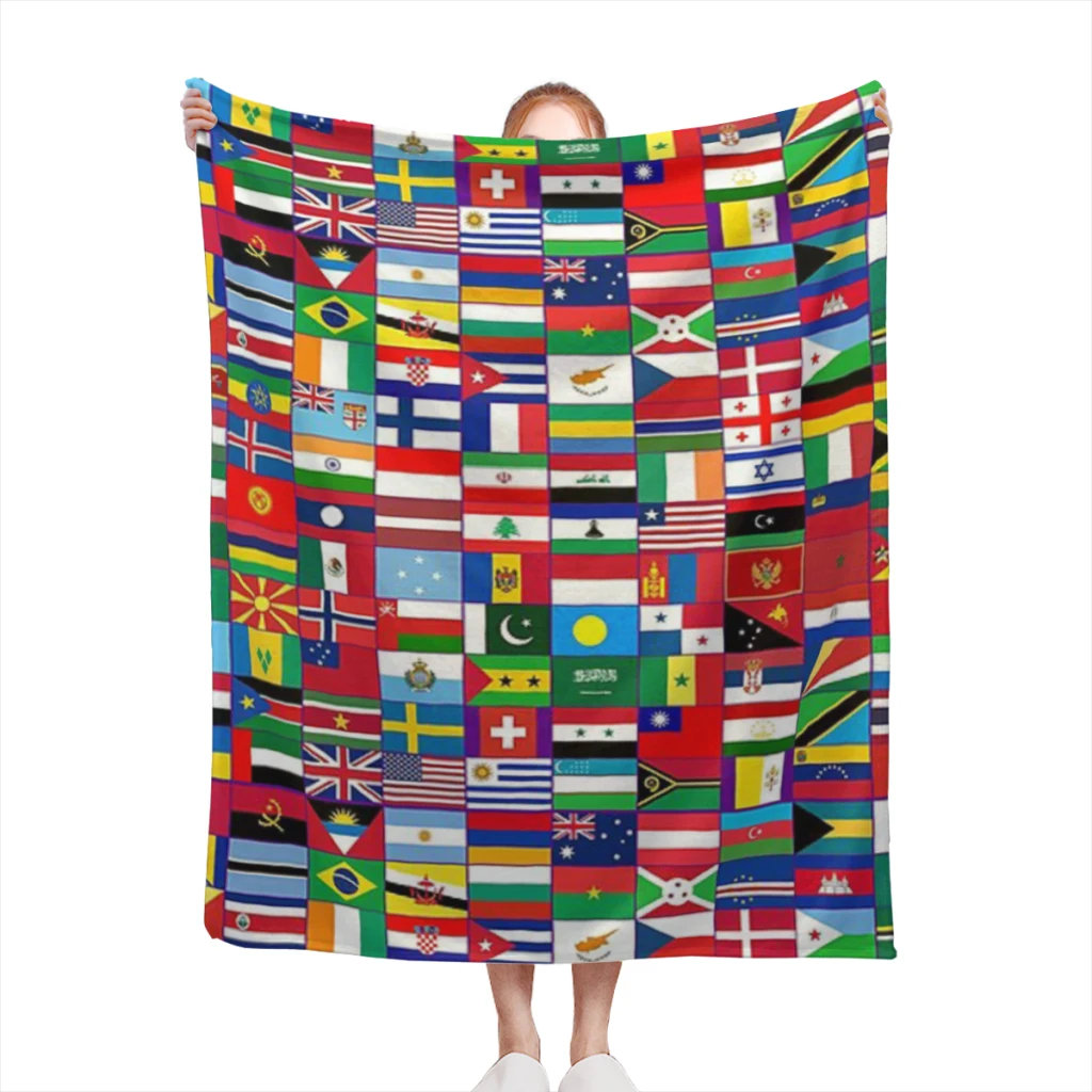 World Flags blankets Warm Flange blankets Soft and comfortable blanket picnic blanket