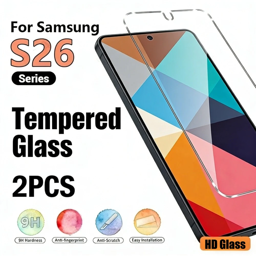 

2Pcs Ultra Clear Tempered Glass for Samsung Galaxy S26 S25 S24 Ultra S23 S22 S21 Plus S25 S24 FE Anti-Scratch Screen Protector