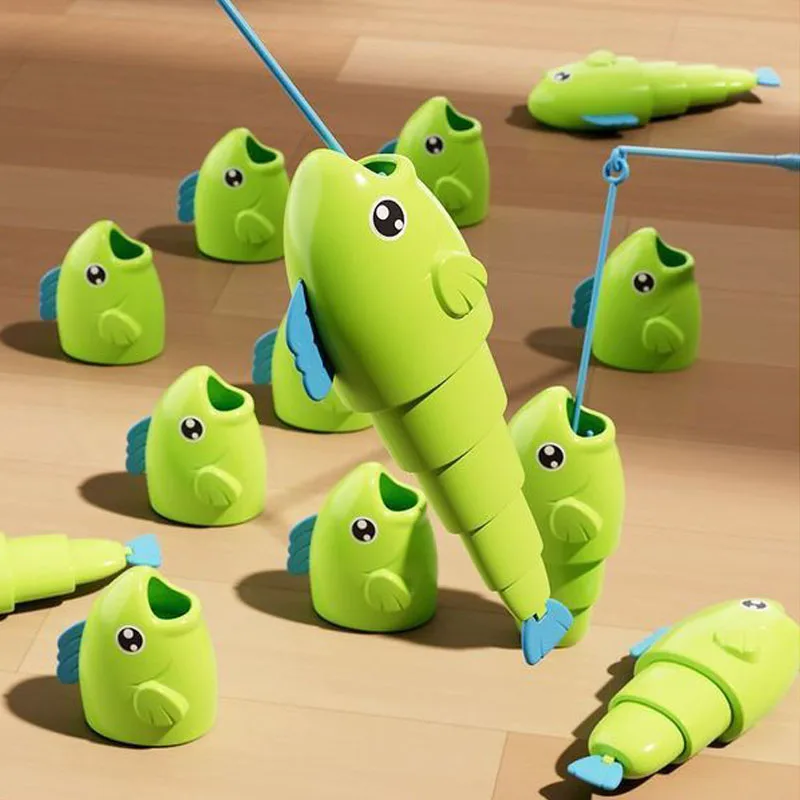New Fishing Battle Board Game Fish Body Stretchable Long Short Competition Kid Fishing Master Toy Family Interaction Educational