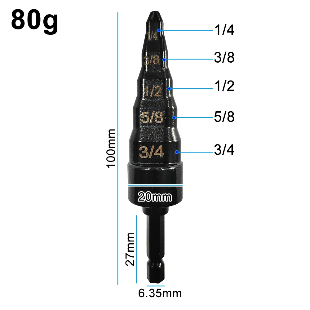British 6-in-1 copper tube step drill electric expansion head maintenance air conditioner expand pipe tool power drill accessory