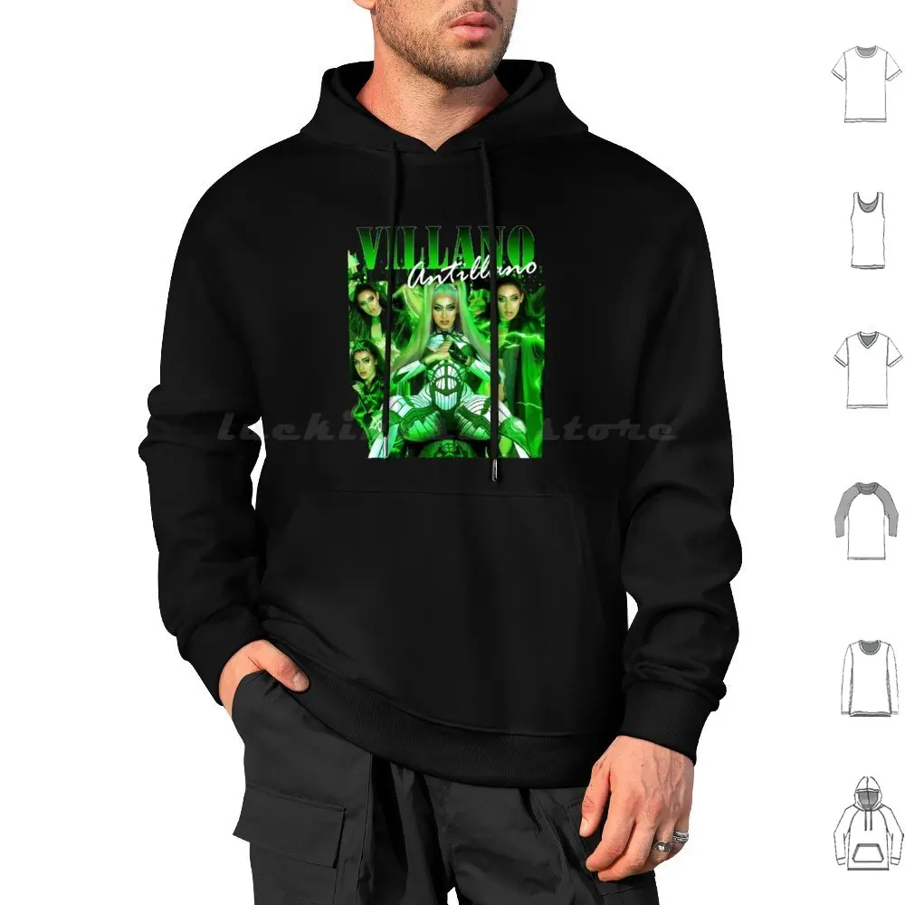 Villano Antillano Hoodies Long Sleeve Villain Antillean Villain Bizarre Music Trap Rap Puerto Rico Session Matrix Green