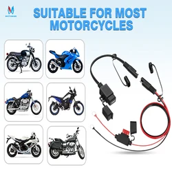 SAE 12V SAE to USB Cable Adapter With Inline Fuse Phone GPS MP4 Charger Cable USB Fast Connector Car Motorcycle Battery Cable