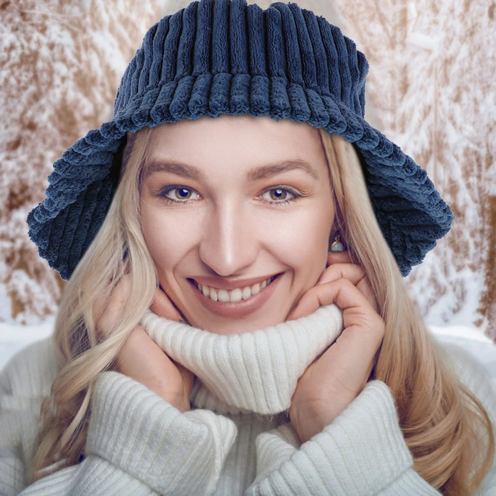 

Vintage Corduroy Bucket Hat Warm Cuffed Cap Hats for Women Fall Stylish Fisherman Lightweight Breathable Outdoor Travel