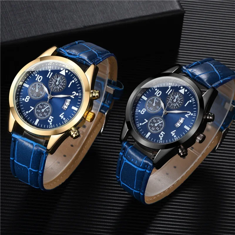 Popular Men Leather Watch with Calendar Luminous Function Watch Fashion Quartz Wristwatches Watches for Men Relogio Masculino