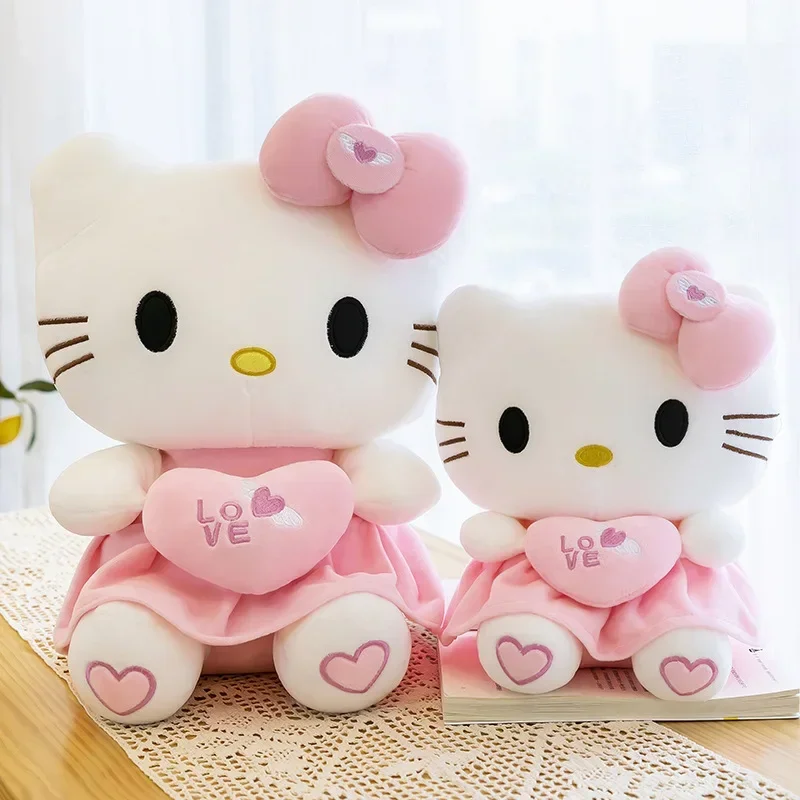 Sanrio Hello Kitty pluszowe zabawki różowe 25-70cm Kawaii wypchane pluszowe lalki dla dzieci poduszka dla dzieci dziewczyny Xmax/prezenty urodzinowe