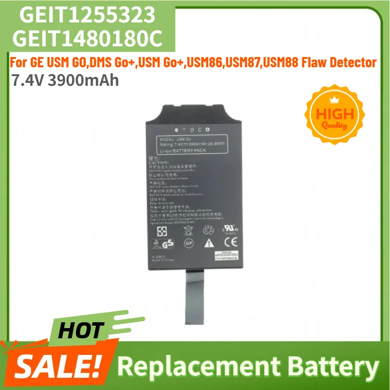 New GEIT1255323 GEIT1480180C High Quality Battery 7.4V 3900mAh for GE USM GO,DMS Go+,USM Go+,USM86,USM87,USM88 Flaw Detector
