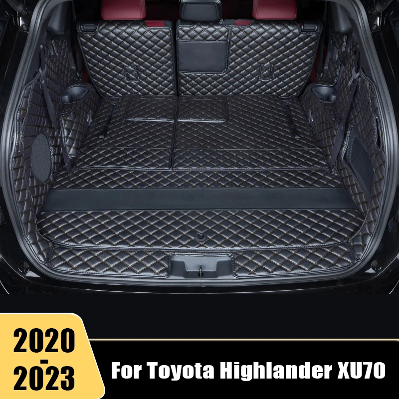 For Toyota Highlander XU70 Kluger 2020 2021 2022 2023 PU Leather Trunk Mats Protection Non-Slip PadS Interior Car Accessories