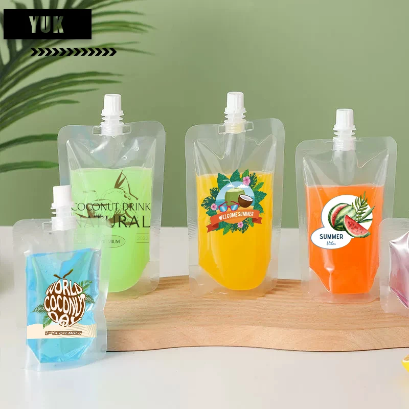 Liquid Coffee Bag Customized Logo Frozen Beverage One-Time Packaging Juice Coconut Drink Refrigerated Packaging Bag