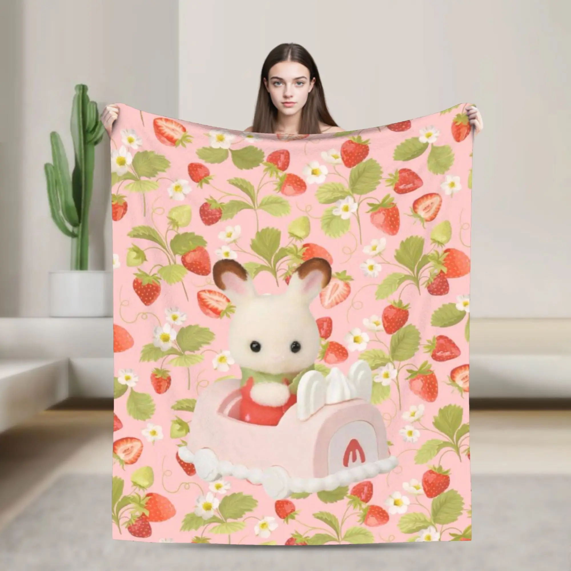 

Sylvanian Families Blanket Super Soft Cozy Throw Blankets for Bed 50x60 Inch Multi-size Plush Thin Quilt