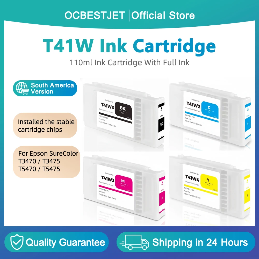 For Epson T41W T41W2 T41W3 T41W4 T41W5 Compatible Ink Cartridge With Pigment Ink For Epson SureColor T3470 T3475 T5470 T5475