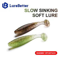 55/65mm Slow Sinking 12pcs/pack Soft Lure Artificial Castfish Bait Tackle Fishing Bait For Freshwater Seawater