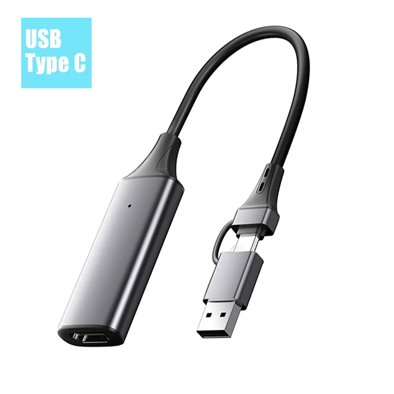 USB/Type C 2 in 1 Video Capture Card 4K USBC To HDTV 1080P PC Game Recording Camera Grabber Live Streaming for PS4 Xbox Switch