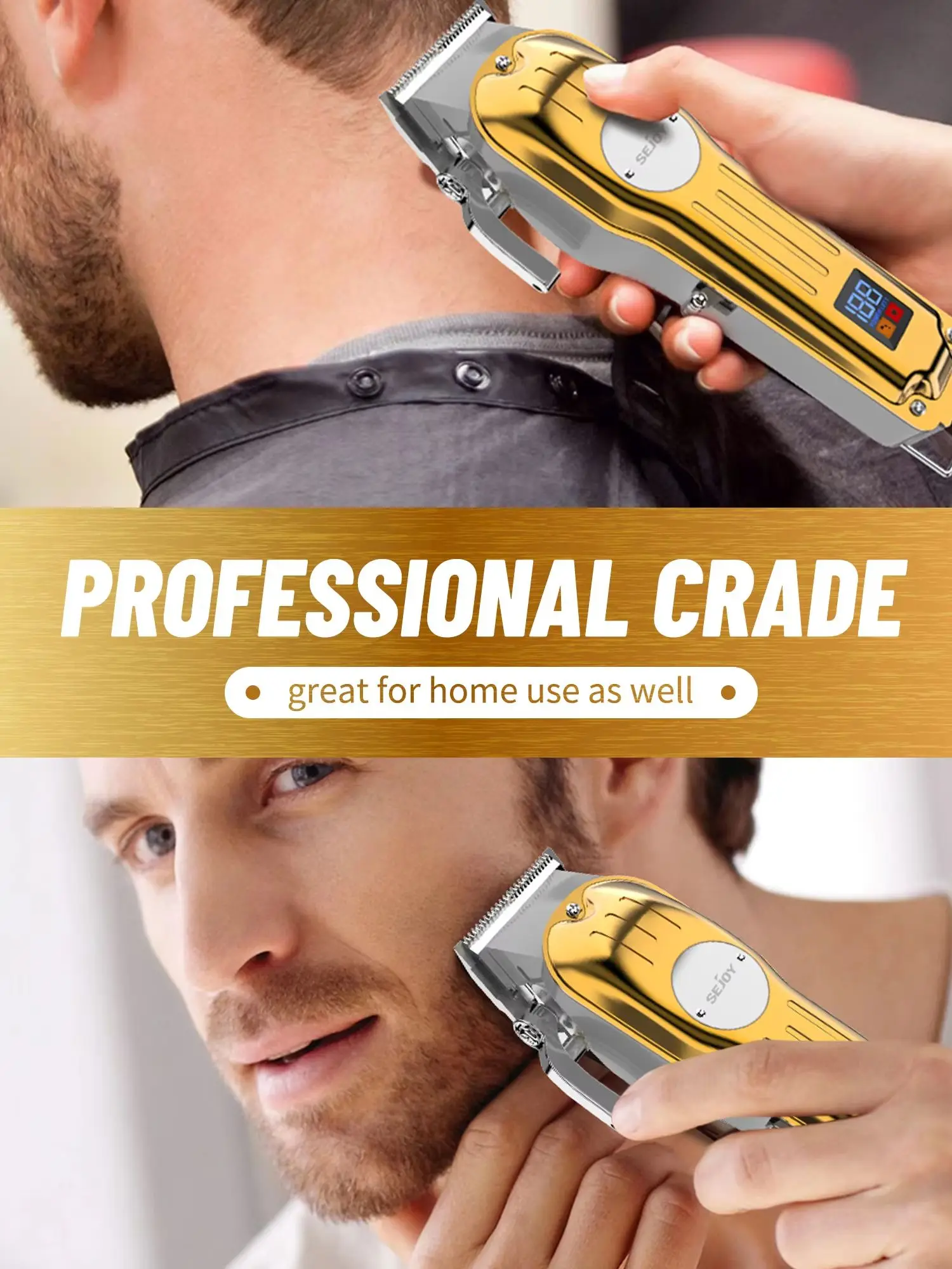 SEJOY Herren-Haarschneidemaschinen-Set, wiederaufladbar, professionelles Haarschneidemaschinen-Set, kabelloses Friseur-Set für Männer, DIY-Heimsalon