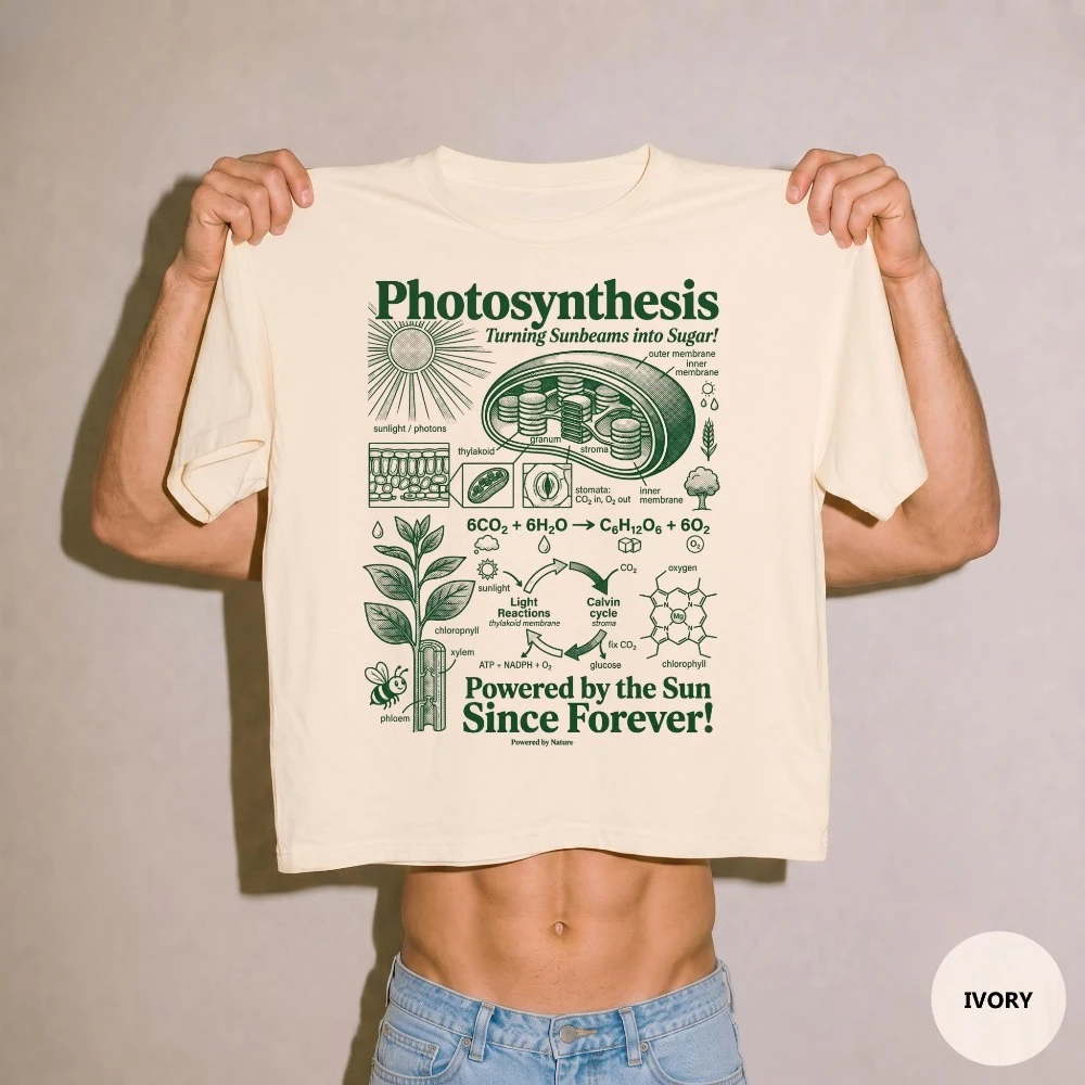 Photosynthesis T-Shirt Vintage Biology Tee Retro Science Teacher Gift Plant Lover Botany Shirt Graphic Tee Funny Tops Unisex