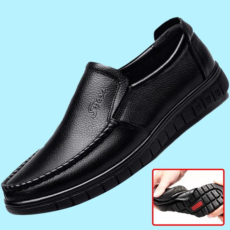 2026 Leather Casual Shoes Men All-match Outdoor Soft Driving Shoes Lightweight Skate Shoes Men Moccasins Flats Mens Sneakers