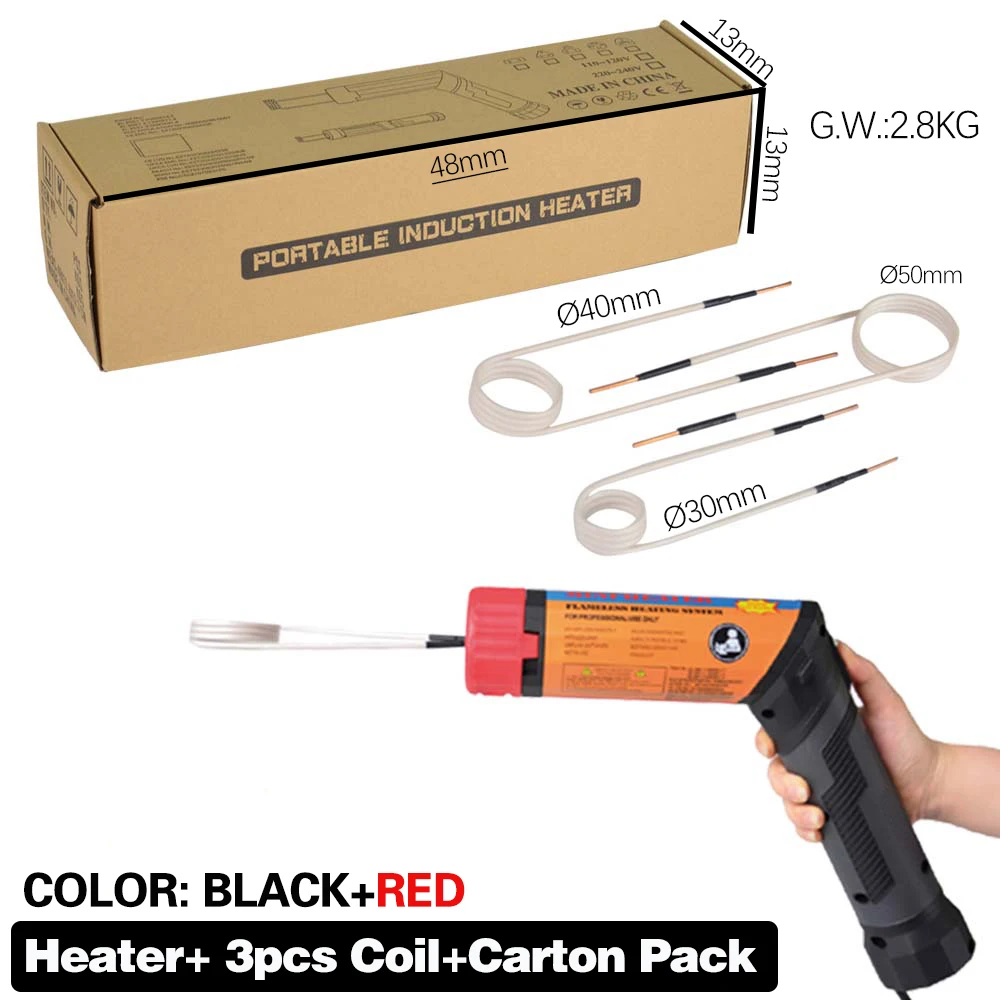 New 1.2KW Magnetic Induction Heater Kit Flameless Heat Tools with 3 Coils Car Repair Tool 110V 220V Factory Price