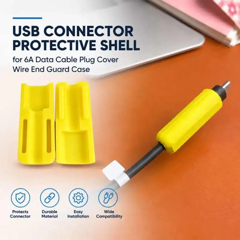 6A Cable USB Plug Protector Data Wire Connector Cover Charging Cord End Shell