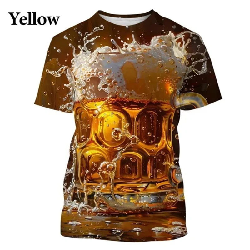 Summer New Classic Beer 3D Print Men\'s Short-sleeved T-shirts Trend Unisex Casual O Neck T Shirt Comfortable Cool Top Tees Shirt