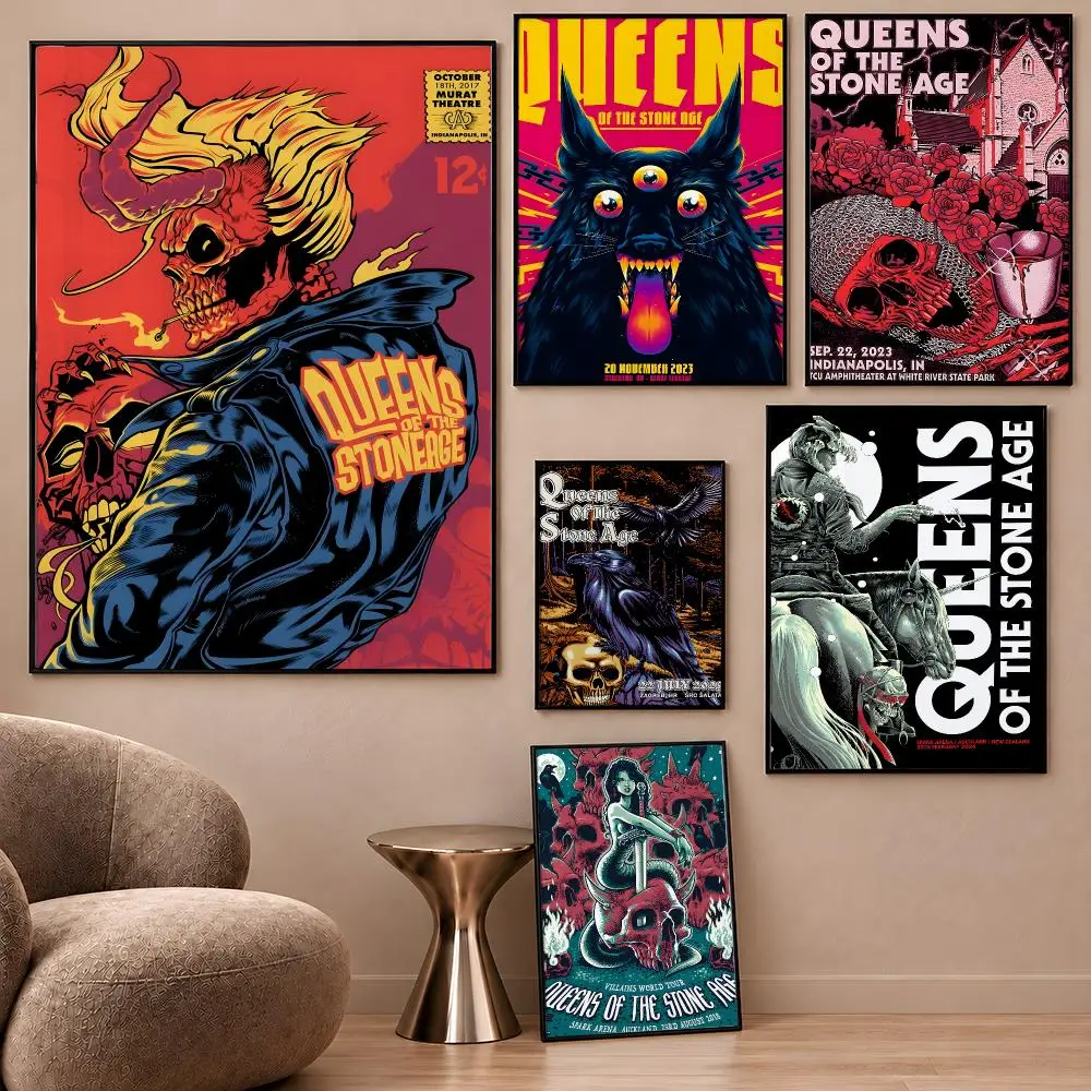Songs for the Deaf Band Josh Homme QOTSA Poster Aesthetic Wall Art Poster HD Waterproof PP Self Adhesive Bedroom Dorm Room Decor