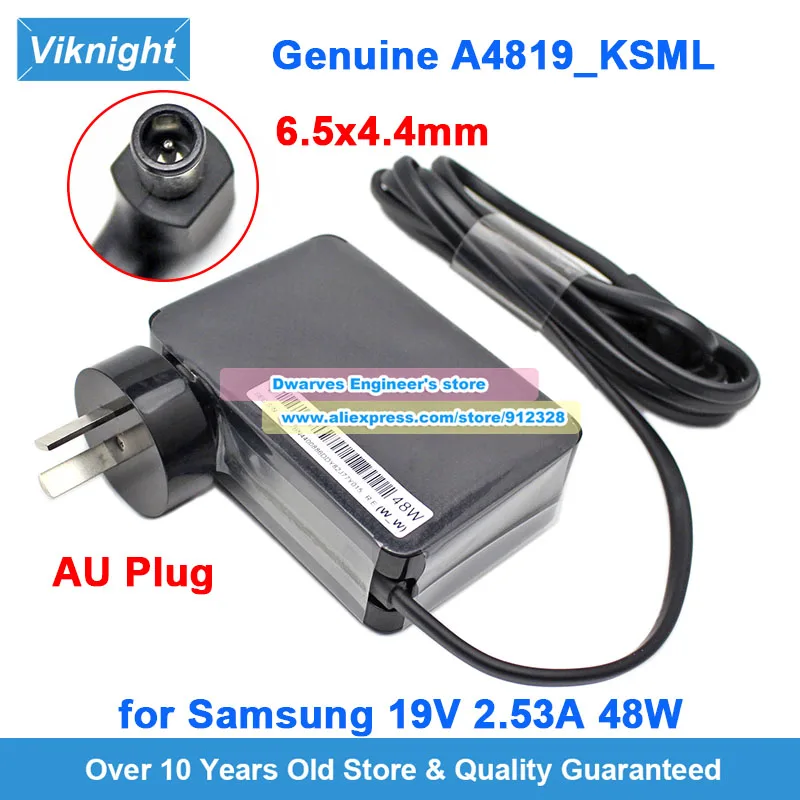 

Оригинальный адаптер переменного тока AU Plug A4819_KSML 19 В, 2,53 А, 48 Вт для Samsung TH390S LC27JG52QQUXEN UH750 MONITOR ODYSSEY G5 HW-K360 HW-K360
