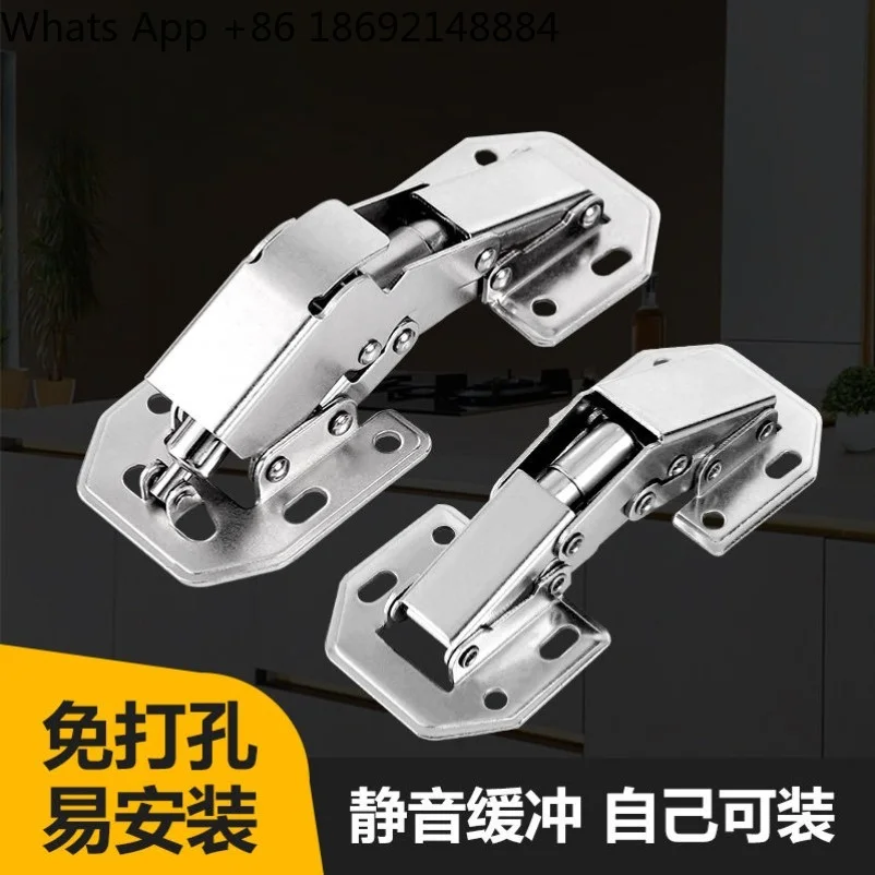 New 170 Degree Hydraulic Soft Close Frog Hinge, No Drilling Cabinet Door Hinge, Furniture Damping Buffer Hardware 2026 New Model