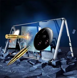 360 Metal Magnetic Case For Xiaomi Mi 13 Pro Ultra Mi13 Lite Double Sided Glass Lens Protector For Xiaomi 13 14 Ultra Pro Case