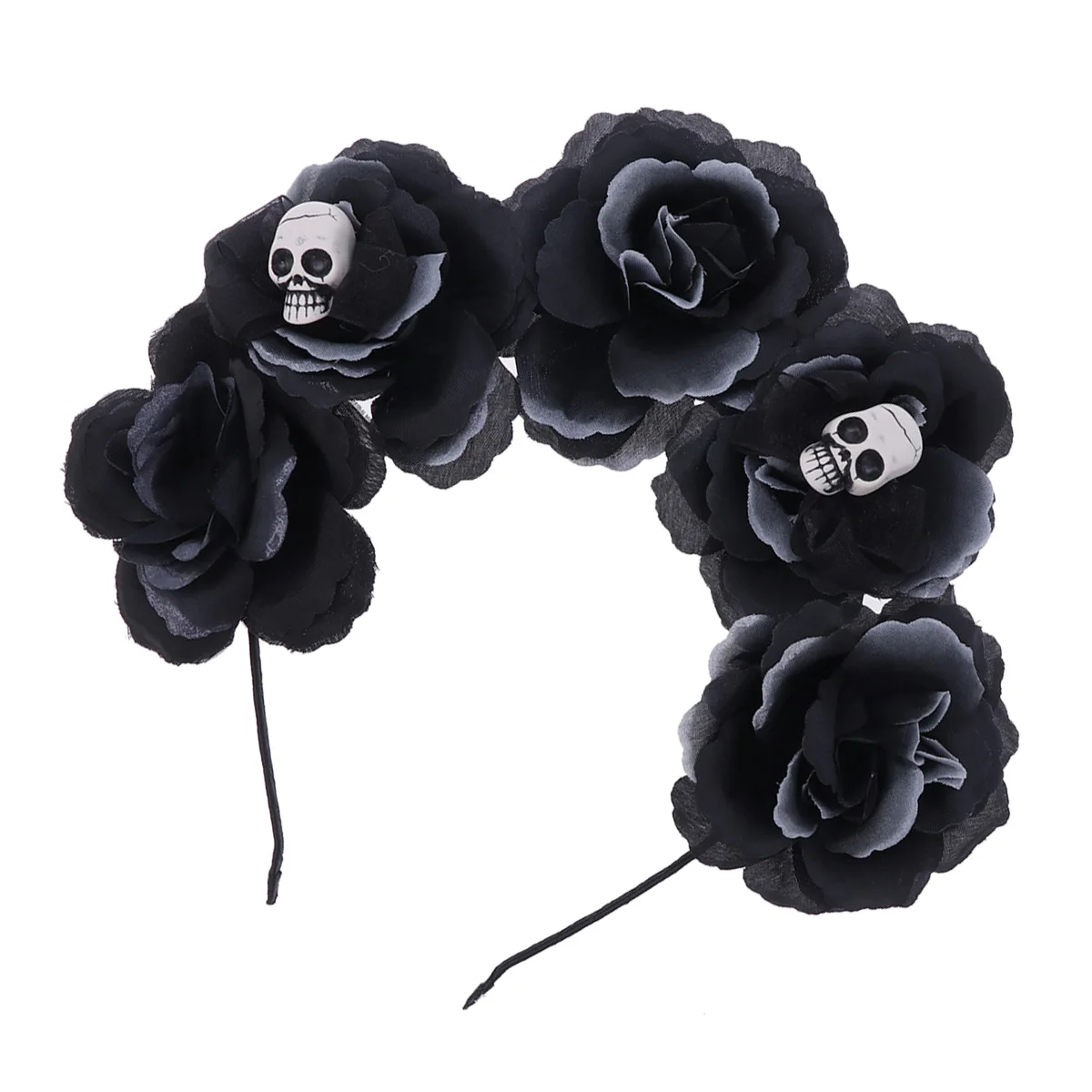 

Halloween Skull Headband Flower Hair Hoop Masquerade Costume Party Accessory Festival Cosplay Stage Lightweight Comfortable