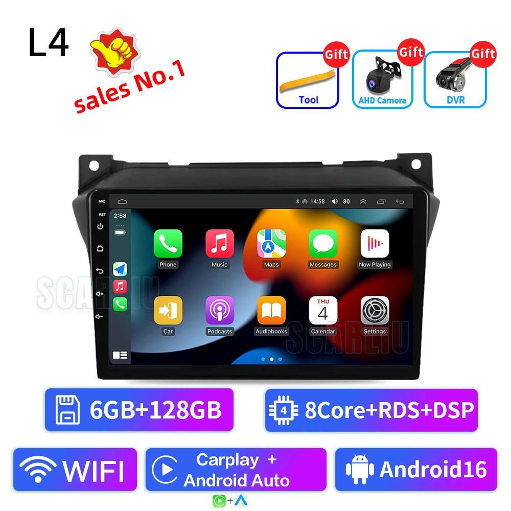 Android 16 4G + 32G Voor Suzuki Alto 2009 2010 2011 2012 2013 2014 2015 2016 Multimedia Stereo auto Dvd-speler Navigatie GPS Radio - afbeelding 1