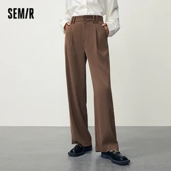 Semir 2023 Women Pants Casual Pants Autumn New High-waisted Drape Trousers  Side Slits for Commuting Pants for Women