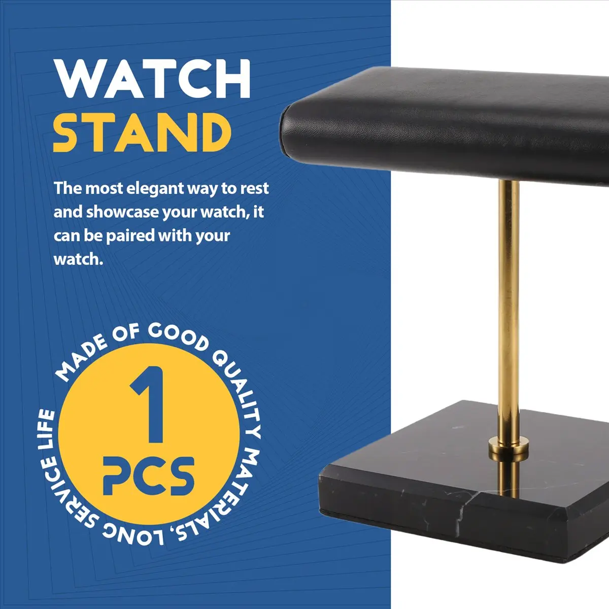 ABQR Zwart Marmeren Basis Horlogestandaard Gouden Metalen Staaf Display Props Armband Sieraden Verlengen Plaatsing Stand