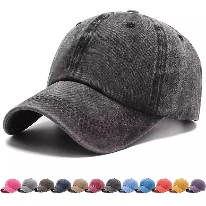 قبعة بيسبول من الدنيم المغسول، قبعة متعددة الاستخدامات للربيع والصيف، قبعة بيسبول كلاسيكية للرجال والنساء