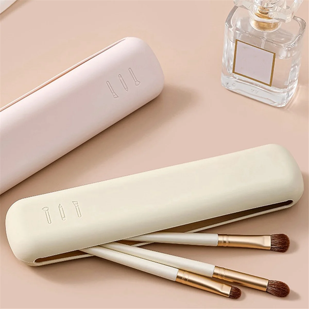 ABJS Дорожный держатель для кистей для макияжа, силиконовый портативный держатель для косметических кистей для лица с защитой от падения, мягкие и элегантные инструменты для макияжа